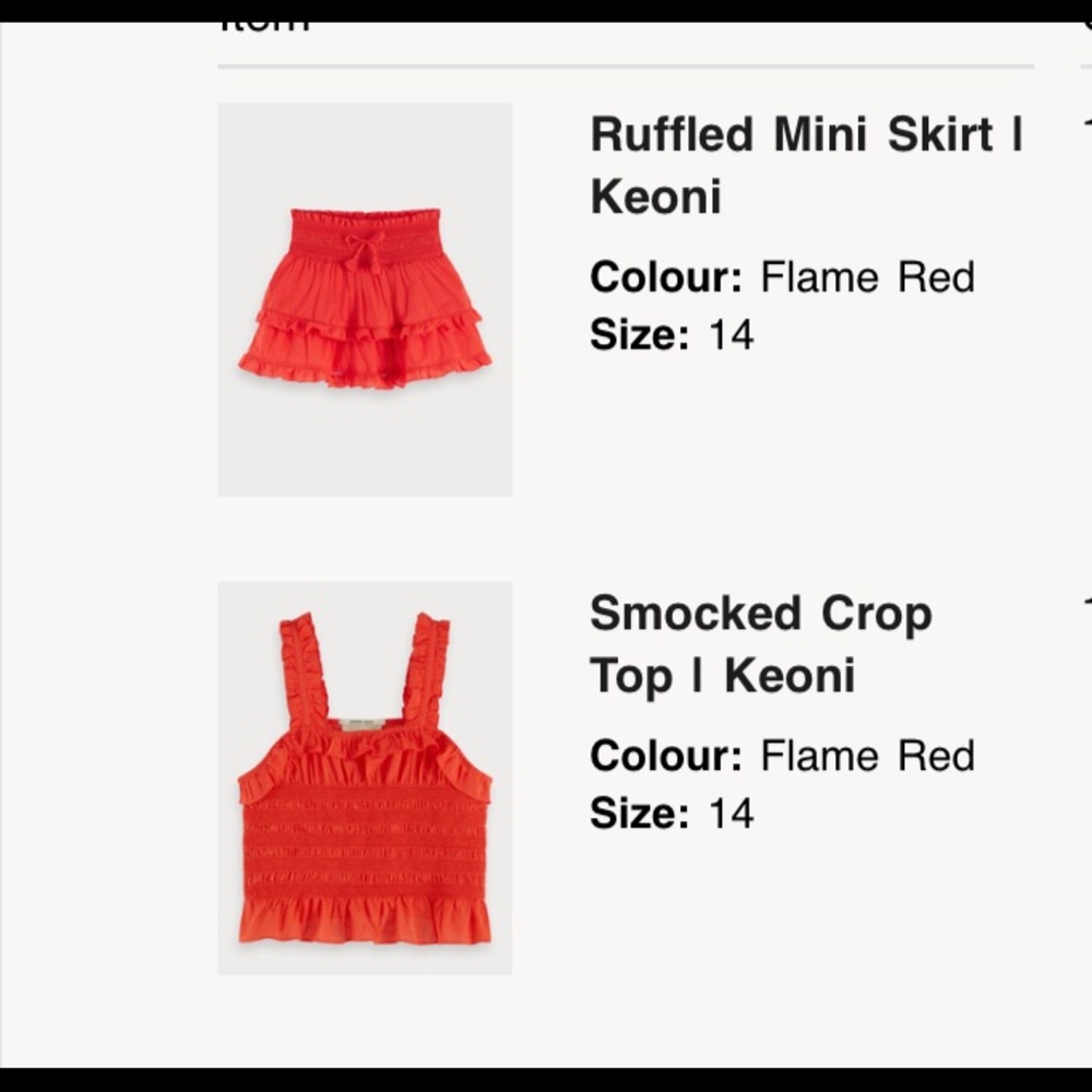 Cute scotch & soda matching cotton skirt and top